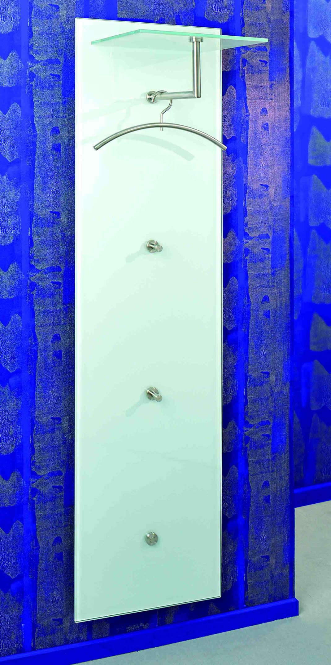 Glaspaneel-Wandgarderobe Sicherheitsglas weiß