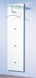 Wandgarderobe an Glaspaneel weiß