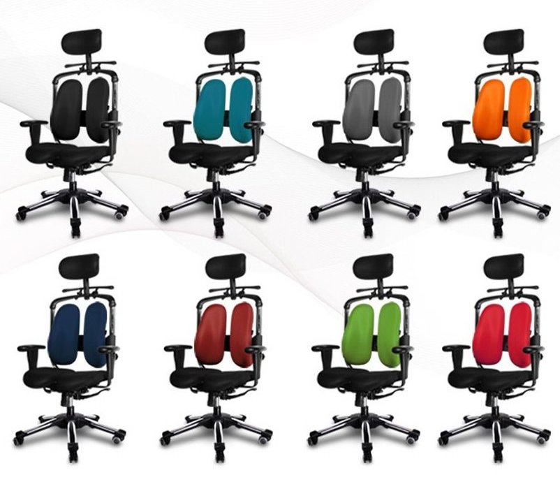 ergonomischer Schreibtischstuhl mit zweigeteilten gepolsterten Sitzfläche und geteilter Rückenlehne