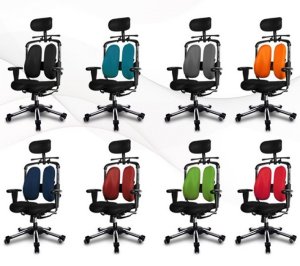 ergonomischer Bürostuhl mit geteilter Sitzfläche und geteilter Rückenlehne