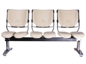 Wartezimmer-Sitzreihe 3 bequeme Polstersitzen mit abwaschbaren Sitzbezug