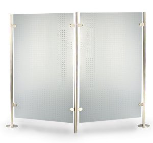 blickdichte Diskretionswand ESG-Sicherheitsglas feste Bodenmontage