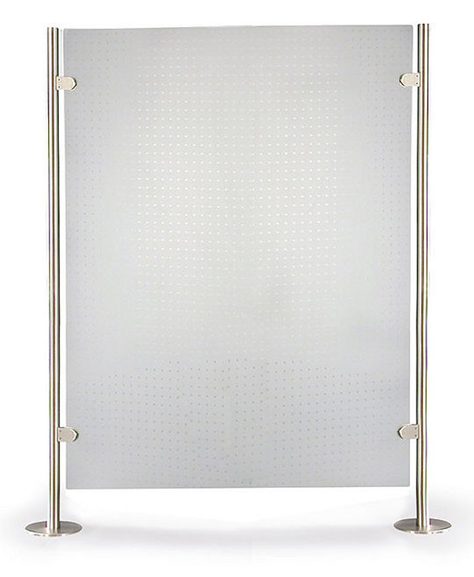 mobile Diskretions-Stellwand leicht desinfizierbar Sicherheitsglas undurchsichtig