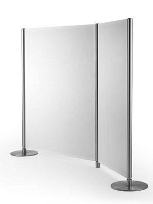 variable Stellwand als standstabiler Raumteiler schallabsorbierend