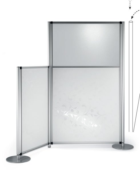 Variabler Raumteiler blickdichte Diskretionswand aus Acrylglas