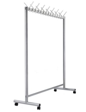 mobile Reihengarderobe mit Laufrollen und hoher Kapazität