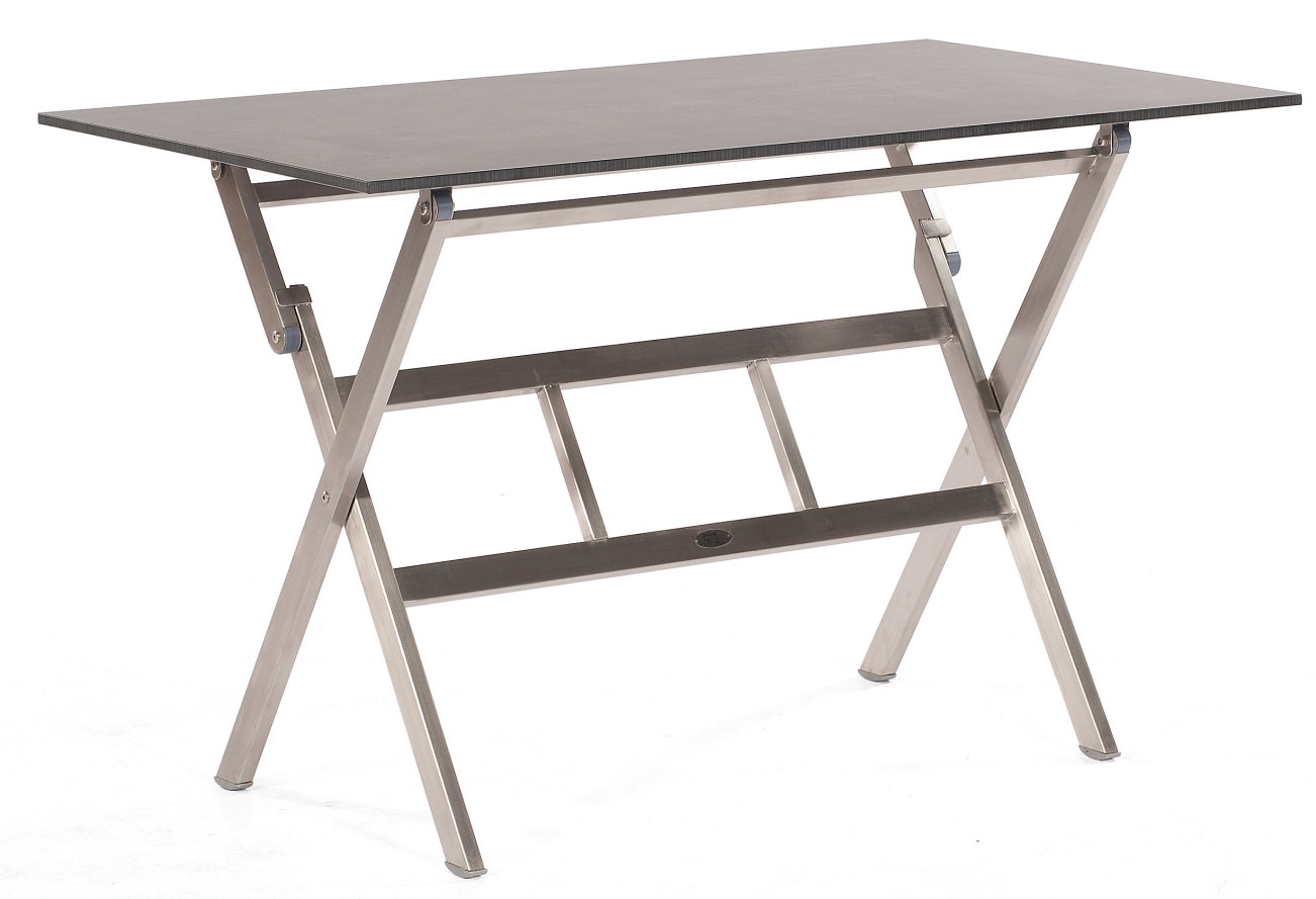 robuster Garten-Klapptisch aus Edelstahl
