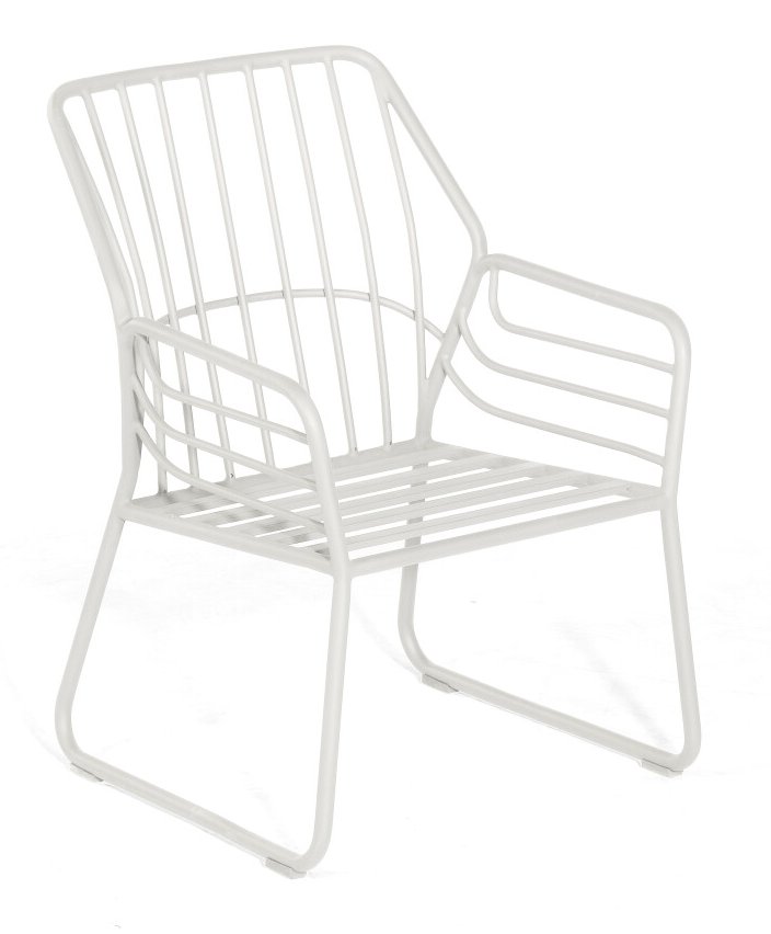 Gartensessel weißes Aluminium-Gestell komfortable Polsterkissen