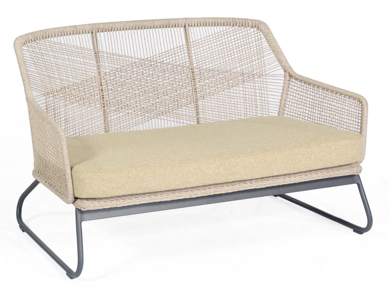 bequemes Zweisitzer-Sofa für den Außenberich