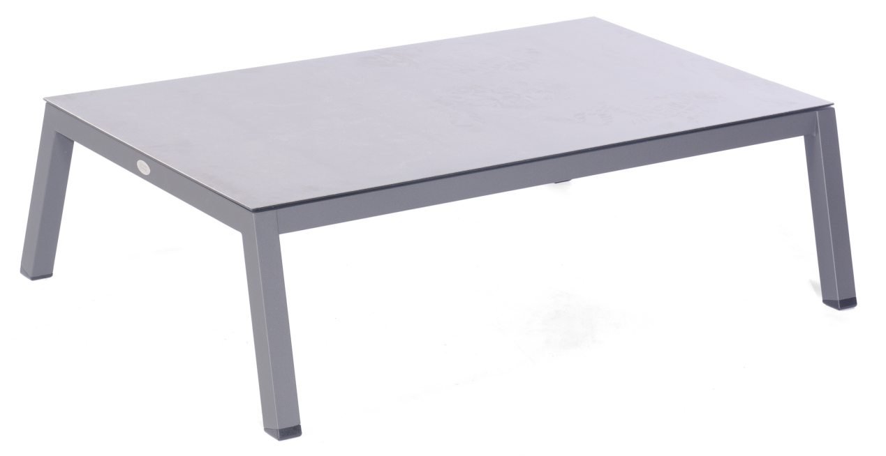 großer Garten-Couchtisch mit robuster Glastischplatte
