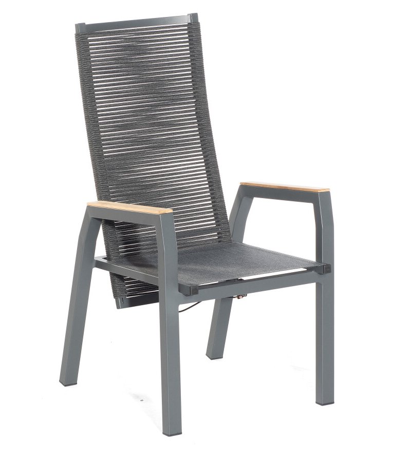 bequemer Hochlehner-Gartenstuhl mit verstellbarer Rückenlehne