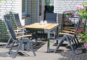 zusammenklappbare Gartenstühle "Sierra KS anthrazit" mit robustem Gartentisch