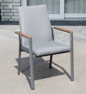 Gartenstuhl anthrazitfarben bequemer Polstersitz