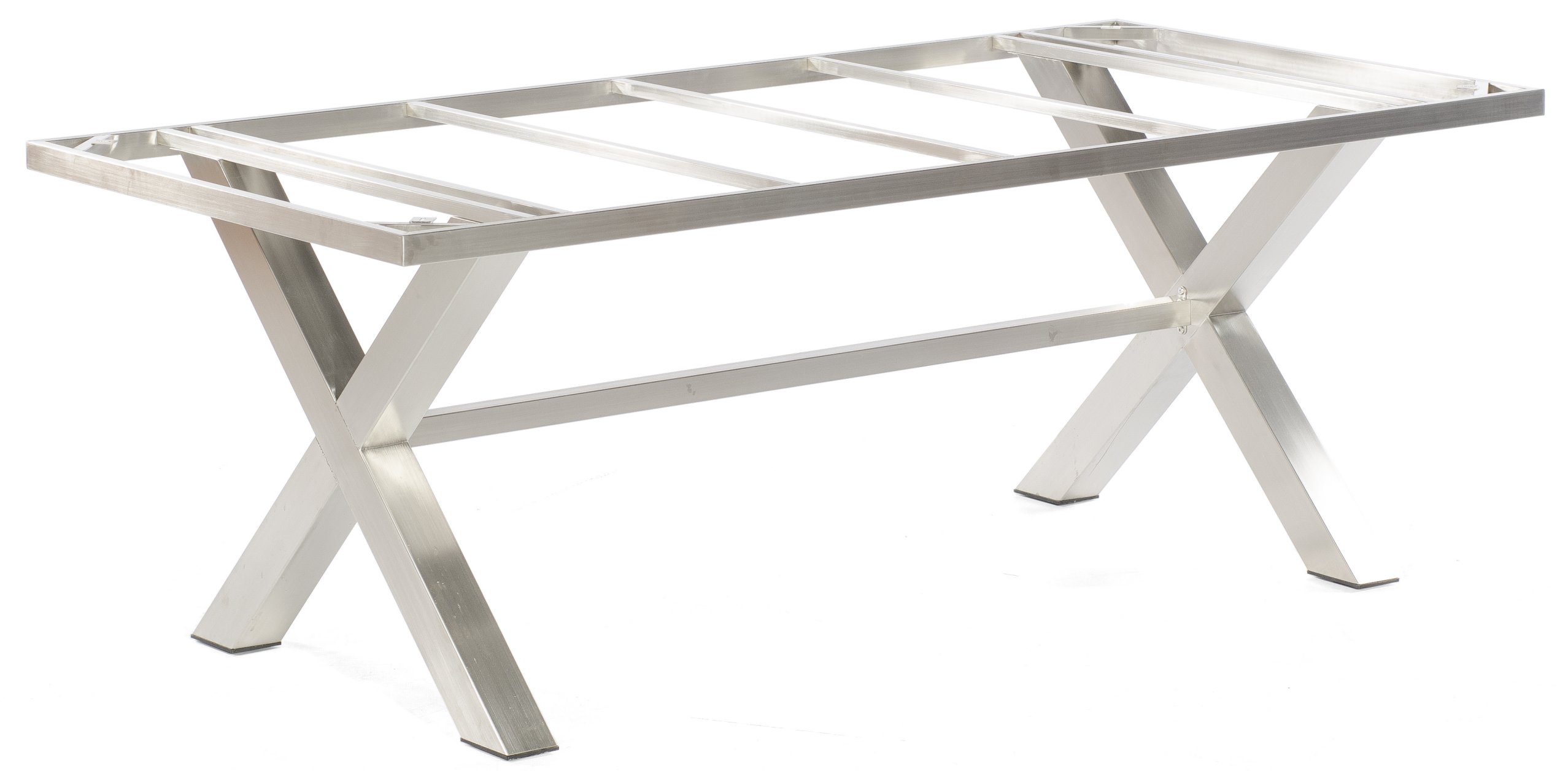 hochwertiger Gartentisch besonders stabilem X-Form-Edelstahl-Tischgestell 
