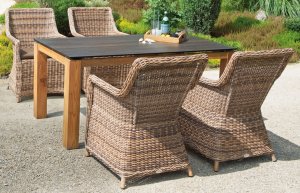 moderner Gartentisch Tischbeine Old Teak