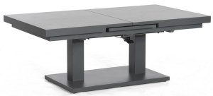 höhenverstellbarer und ausziehbarer Gartentisch mit Sinterstein-Tischplatte