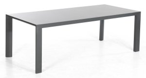 großer Gartentisch mit Sinterstein-Tischplatte in Schieferoptik