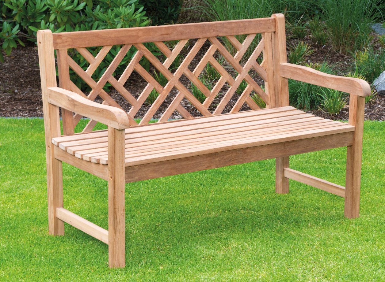 Schöne preiswerte  Gartenbank Teak-Massivholz witterungsbeständig