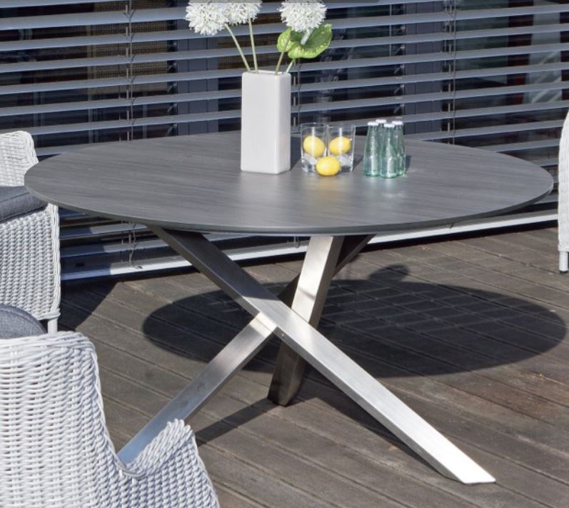 runder Gartentisch Durchmesser 100 cm robuste witterungsbest&auml;ndiger Tischplatte