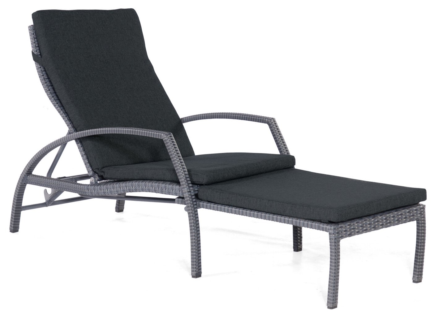 Outdoor-Gartenliege in graphit-schwarz