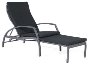Geflecht-Gartenliege in graphit-schwarz