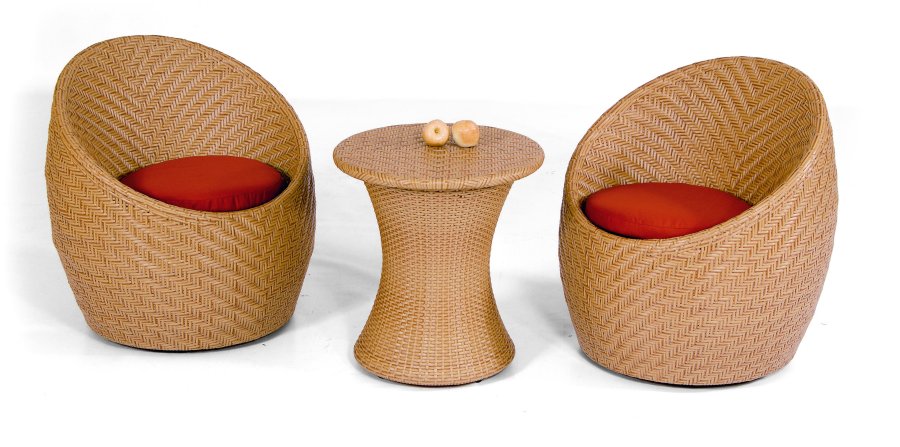Geflecht-Lounge-Sessel für den Wintergarten