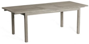 ausziehbarer Massivholz-Gartentisch aus Old Teak in grey-washed