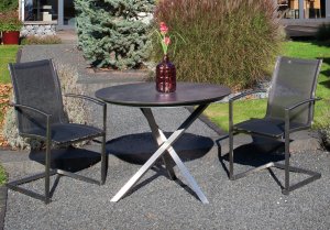 robuster Terrassentisch Granit-Tischplatte