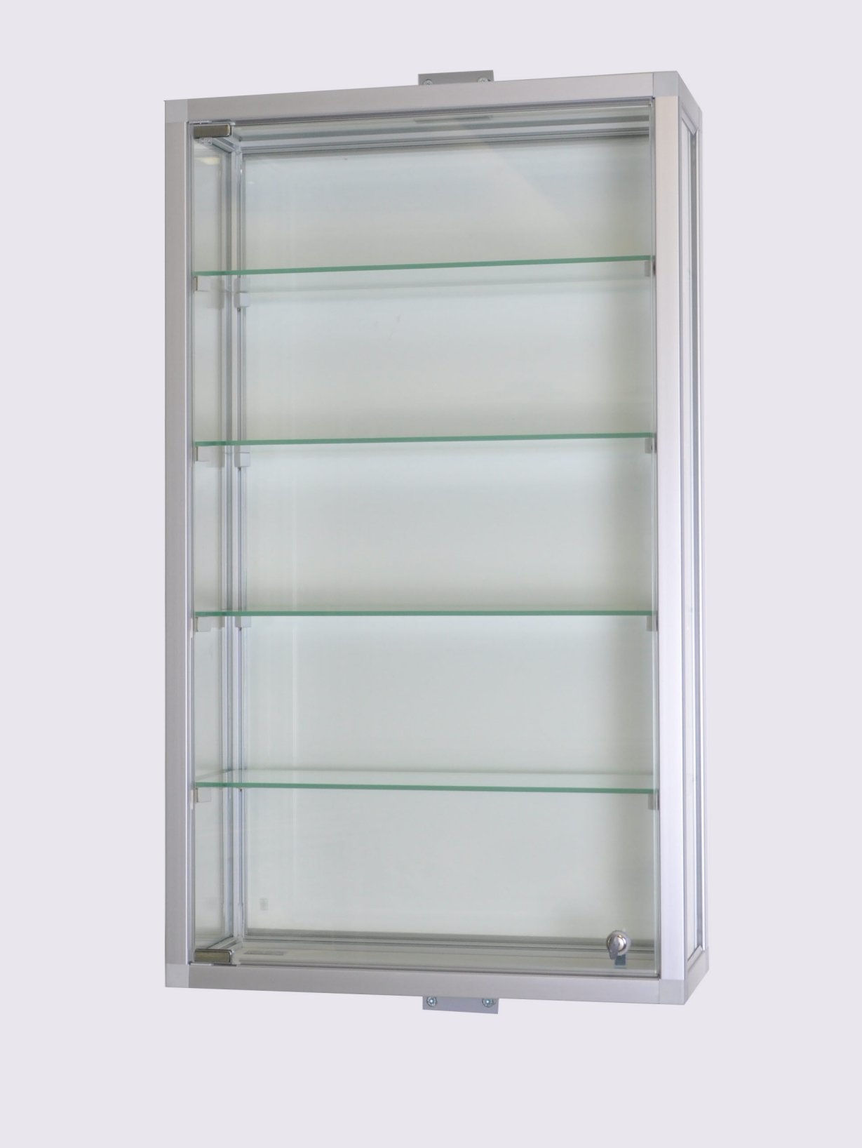 bruchfeste Glasvitrine stabile Wandmontage abschließbare Drehflügeltür