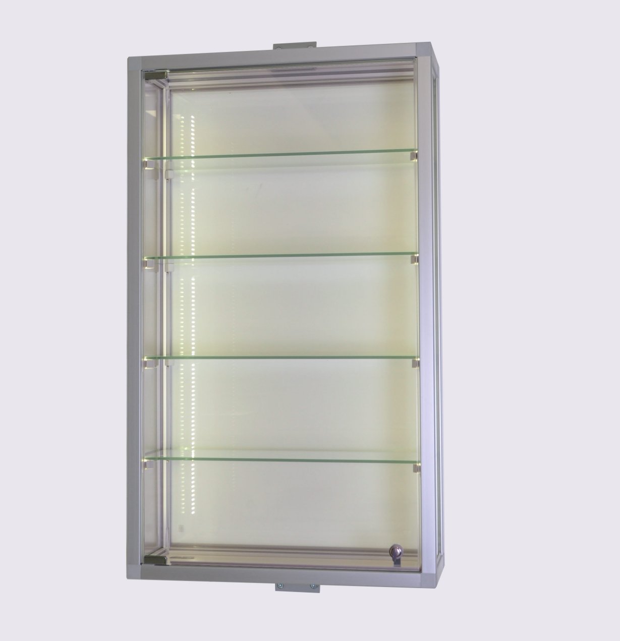 Sicherheitsglas-Wandvitrine abschließbare Drehtür LED-Streifenbeleuchtung