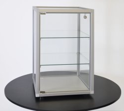 abschließbare Tischaufsatz-Vitrine 41x41x63cm 