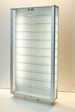 Standvitrine schattenfreie LED-Beleuchtung staubdicht abschließbar