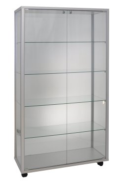 staubdichte Schrankvitrine auf Laufrolle