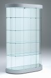 halbovale Standvitrine mit Spiegelrückwand