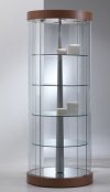 Rundvitrine mit drehbaren Fachböden