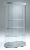 ovale Glasvitrine Höhe = 190 cm