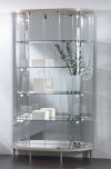 halbrunde Schrankvitrine mit Spiegelrückwand