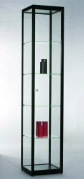 schwarze Standvitrine
