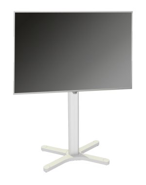 elektrisch höhenverstellbarer TV-Standfuß mit Universal-Laufrollen