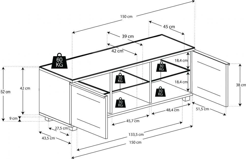 Detailskizze TV-Sideboard Luxala