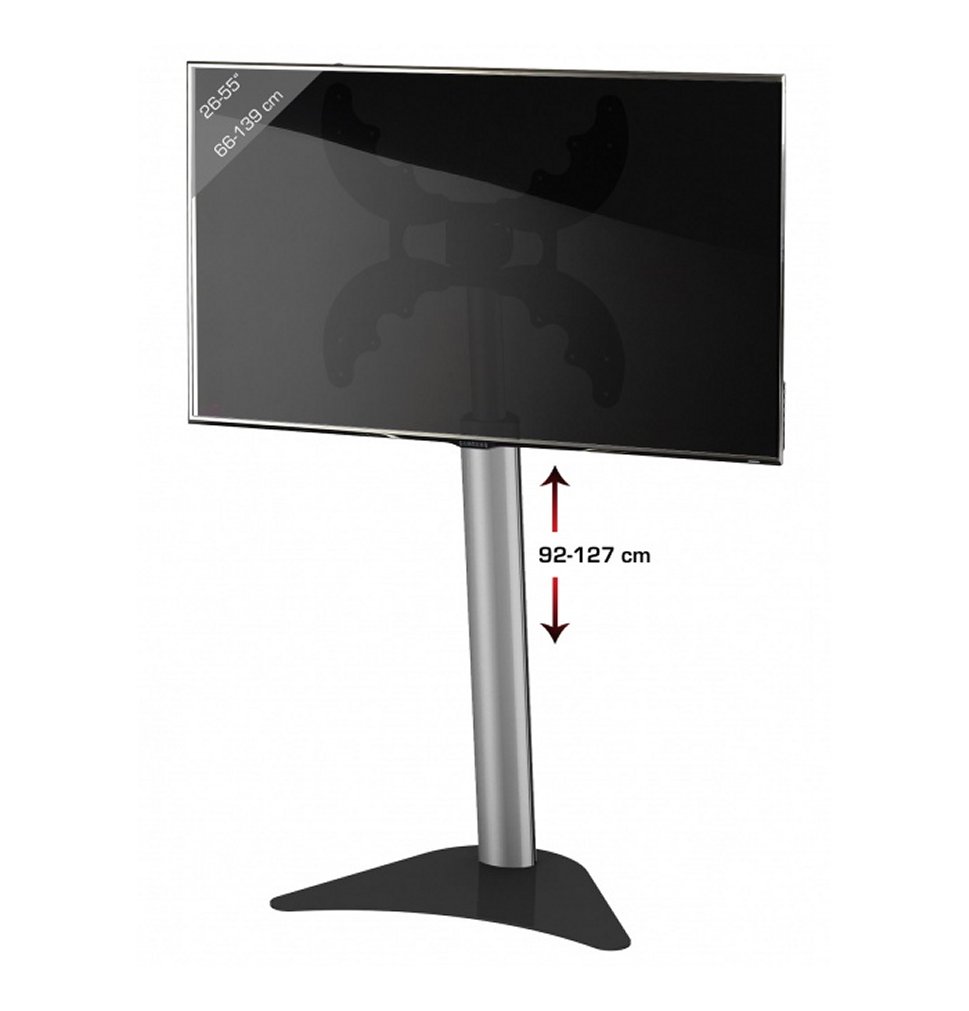 TV-Standfuß Höhe Bildschirmmitte von 92 bis 127 cm stufenlos einstellbar, für Videokonferenzen