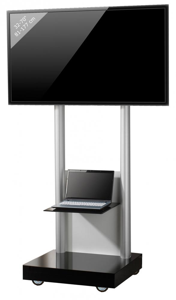 rollbarer Konferenzraum-TV-Standfuß mit Gerätefachboden