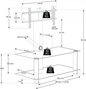 Detailskizze TV-Standfuß Valeni