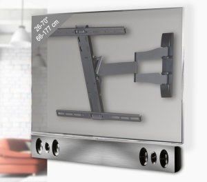 neigbare TV-Wandhalterung mit Soundbarhalterung