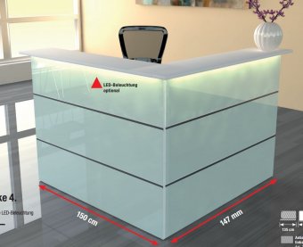 robuste Ecktheke als moderne Empfangstheke