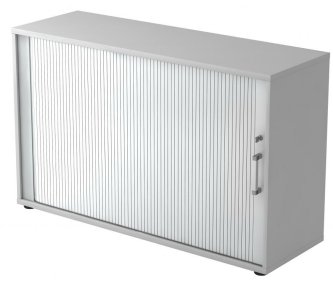 abschließbarer Rollladenschrank silber
