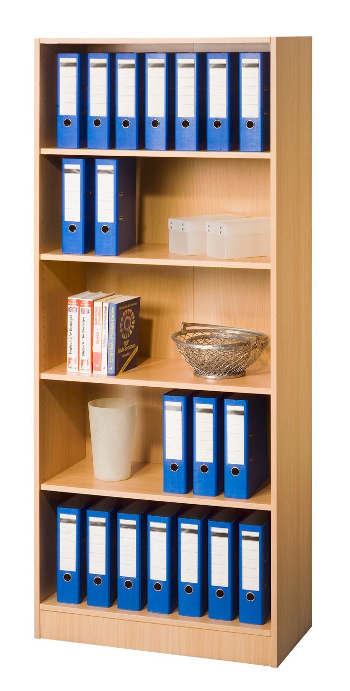 Büroregal-Aktenschrank melaminbeschichtet in Buche-Optik