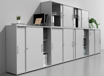 stapelbare Büro-Schiebetürschränke