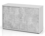 Schiebetürschrank grau / Beton
