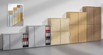 stapelbare Büro-Schiebetürschränke